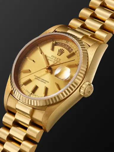 Windsor Pre-Owned 1987 Rolex Oyster Perpetual Day-Date Automatic 36mm 18-Karat Gold Watch, Ref. No. 18038 - Men | Thumbnail 3 Windsor Pre-Owned 1987 Rolex Oyster Perpetual Day-Date Automatic 36mm 18-Karat Gold Watch, Ref. No. 18038 - Men | Thumbnail 3