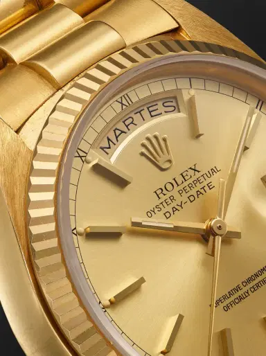 Windsor Pre-Owned 1987 Rolex Oyster Perpetual Day-Date Automatic 36mm 18-Karat Gold Watch, Ref. No. 18038 - Men | Thumbnail 5 Windsor Pre-Owned 1987 Rolex Oyster Perpetual Day-Date Automatic 36mm 18-Karat Gold Watch, Ref. No. 18038 - Men | Thumbnail 5