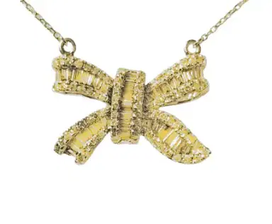 Wish Fine Jewelry 1.0ct Diamond 18K Gold Pendant Bow Necklace | Thumbnail 1 Wish Fine Jewelry 1.0ct Diamond 18K Gold Pendant Bow Necklace | Thumbnail 1