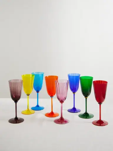 La DoubleJ Set Of Eight Murano Wine Glasses | Thumbnail 1