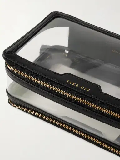 Anya Hindmarch In-flight Leather-trimmed Pvc Cosmetics Case | Thumbnail 3 Anya Hindmarch In-flight Leather-trimmed Pvc Cosmetics Case | Thumbnail 3