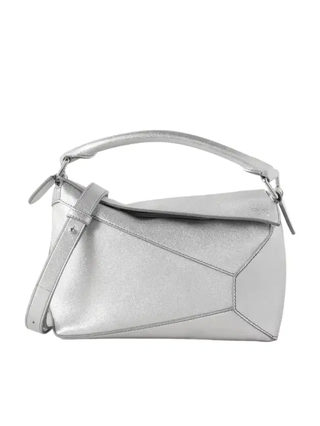 Puzzle Edge Mini Metallic Textured-leather Shoulder Bag