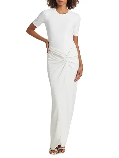 Michael Kors Collection Women's Pareo Sequined Maxi Skirt - Optic White | Thumbnail 2