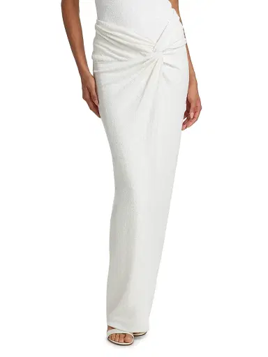 Michael Kors Collection Women's Pareo Sequined Maxi Skirt - Optic White | Thumbnail 3