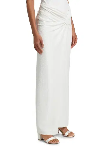 Michael Kors Collection Women's Pareo Sequined Maxi Skirt - Optic White | Thumbnail 4