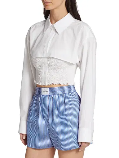 alexanderwang.t Women's Smocked Cami Overshirt Twinset - White | Thumbnail 4 alexanderwang.t Women's Smocked Cami Overshirt Twinset - White | Thumbnail 4