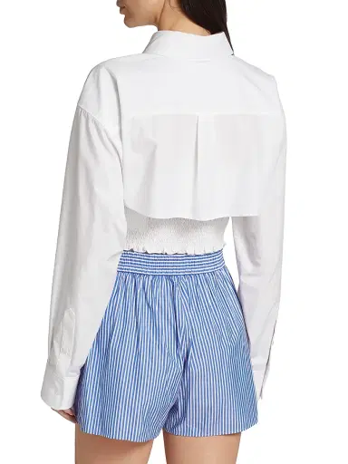 alexanderwang.t Women's Smocked Cami Overshirt Twinset - White | Thumbnail 5 alexanderwang.t Women's Smocked Cami Overshirt Twinset - White | Thumbnail 5
