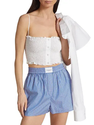 alexanderwang.t Women's Smocked Cami Overshirt Twinset - White | Thumbnail 6 alexanderwang.t Women's Smocked Cami Overshirt Twinset - White | Thumbnail 6