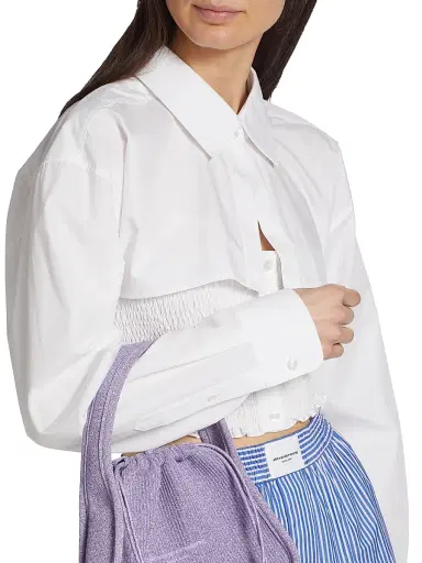 alexanderwang.t Women's Smocked Cami Overshirt Twinset - White | Thumbnail 7 alexanderwang.t Women's Smocked Cami Overshirt Twinset - White | Thumbnail 7