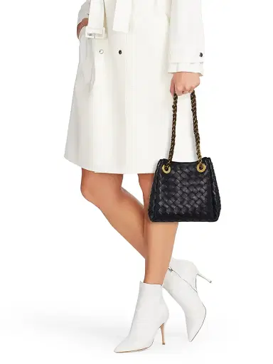 Bottega Veneta Women's Small Parachute Intrecciato Leather Shoulder Bag - Nocturnal Muse Brass | Thumbnail 2 Bottega Veneta Women's Small Parachute Intrecciato Leather Shoulder Bag - Nocturnal Muse Brass | Thumbnail 2