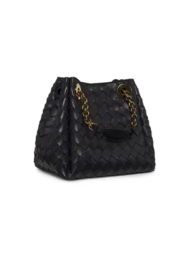 Bottega Veneta Women's Small Parachute Intrecciato Leather Shoulder Bag - Nocturnal Muse Brass | Thumbnail 4 Bottega Veneta Women's Small Parachute Intrecciato Leather Shoulder Bag - Nocturnal Muse Brass | Thumbnail 4