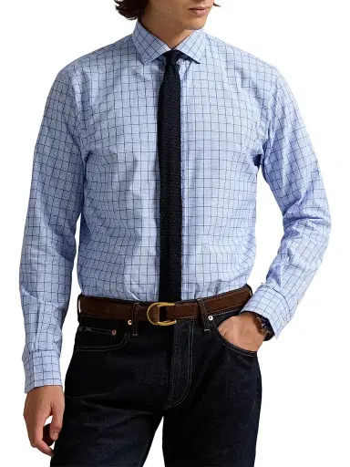 Polo Ralph Lauren Men's Classic Fit Checked Poplin Shirt - Blue Multi | Thumbnail 3 Polo Ralph Lauren Men's Classic Fit Checked Poplin Shirt - Blue Multi | Thumbnail 3