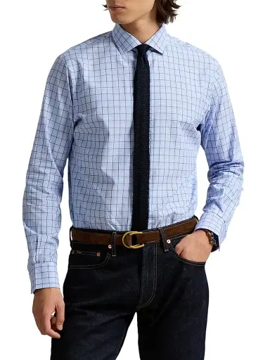 Polo Ralph Lauren Men's Classic Fit Checked Poplin Shirt - Blue Multi | Thumbnail 7 Polo Ralph Lauren Men's Classic Fit Checked Poplin Shirt - Blue Multi | Thumbnail 7