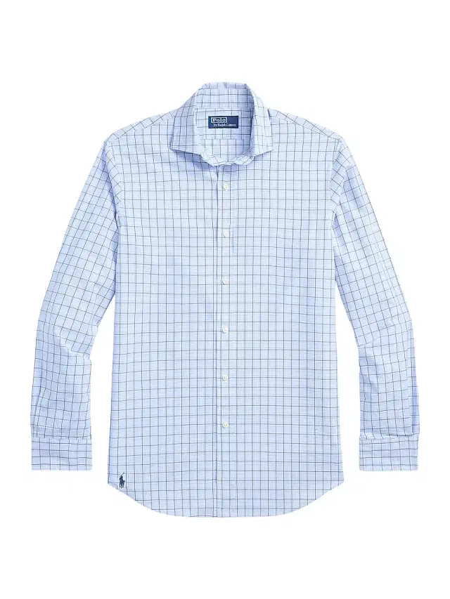 Men's Classic Fit Checked Poplin Shirt - Blue Multi