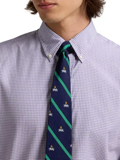 Polo Ralph Lauren Men's Checked Poplin Classic-Fit Shirt - Purple Navy Multi | Thumbnail 4 Polo Ralph Lauren Men's Checked Poplin Classic-Fit Shirt - Purple Navy Multi | Thumbnail 4