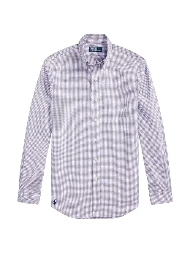 Men's Checked Poplin Classic-Fit Shirt - Purple Navy Multi