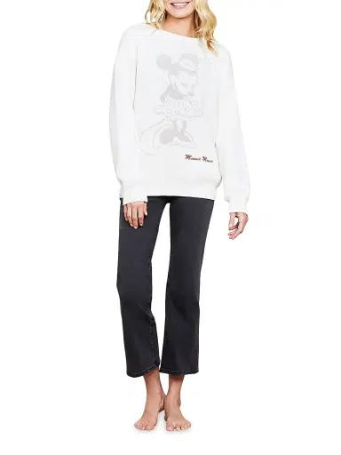 Barefoot Dreams Women's CozyChic Minnie Mouse Sweater - Cream Multi | Thumbnail 2 Barefoot Dreams Women's CozyChic Minnie Mouse Sweater - Cream Multi | Thumbnail 2