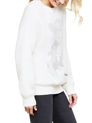 Barefoot Dreams Women's CozyChic Minnie Mouse Sweater - Cream Multi | Thumbnail 4 Barefoot Dreams Women's CozyChic Minnie Mouse Sweater - Cream Multi | Thumbnail 4