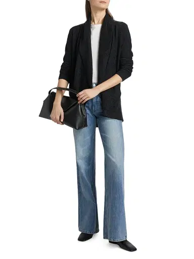 Barefoot Dreams Women's Cozychic Lite Circle Cardigan - Black | Thumbnail 2 Barefoot Dreams Women's Cozychic Lite Circle Cardigan - Black | Thumbnail 2