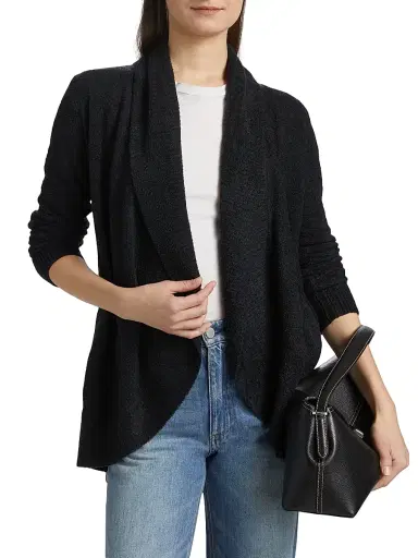 Barefoot Dreams Women's Cozychic Lite Circle Cardigan - Black | Thumbnail 3 Barefoot Dreams Women's Cozychic Lite Circle Cardigan - Black | Thumbnail 3