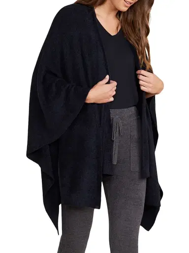 Barefoot Dreams Women's CozyChic Lite Heathered Knit Cardigan - Black | Thumbnail 2 Barefoot Dreams Women's CozyChic Lite Heathered Knit Cardigan - Black | Thumbnail 2