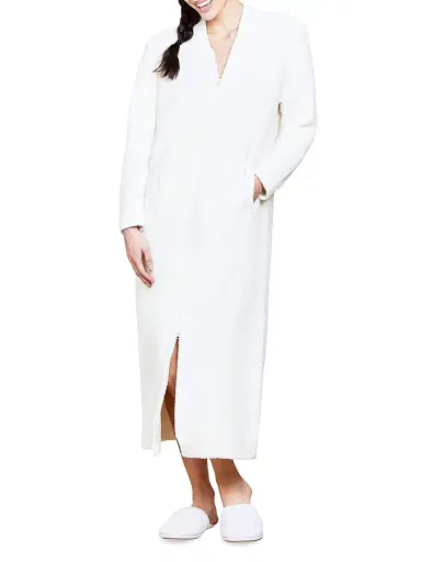 Barefoot Dreams Women's Cozychic Full Zip V-Neck Lounger | Thumbnail 2