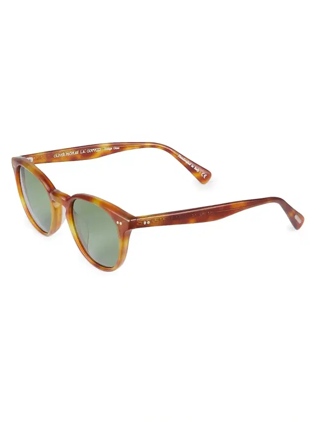Men's Desmon Sun 50MM Round Sunglasses - Light Brown