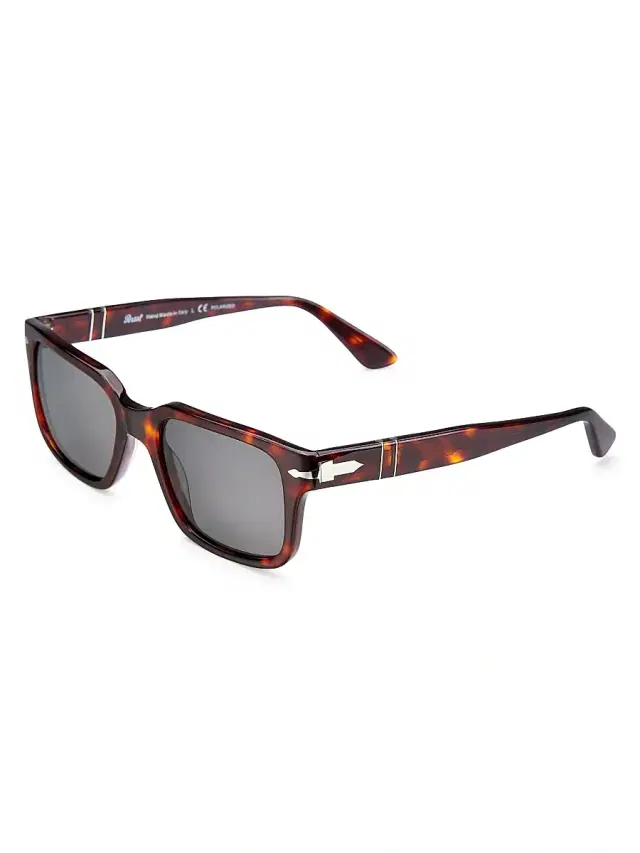 PERSOL Men's 53MM Wayfarer Sunglasses