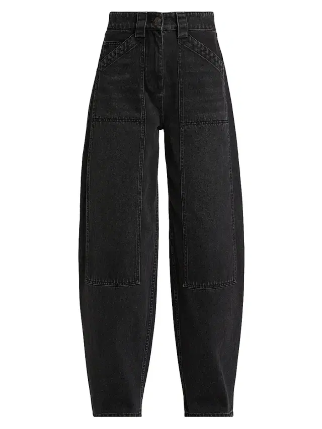 Co Women's Denim High-Waisted Balloon Jeans - Black