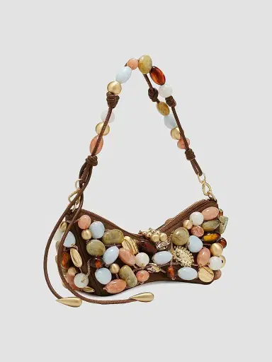 Cult Gaia Women's Mercier Multicolored-Stone Leather Shoulder Bag | Thumbnail 2 Cult Gaia Women's Mercier Multicolored-Stone Leather Shoulder Bag | Thumbnail 2