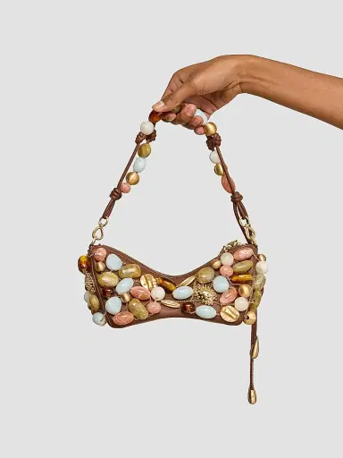 Cult Gaia Women's Mercier Multicolored-Stone Leather Shoulder Bag | Thumbnail 3 Cult Gaia Women's Mercier Multicolored-Stone Leather Shoulder Bag | Thumbnail 3