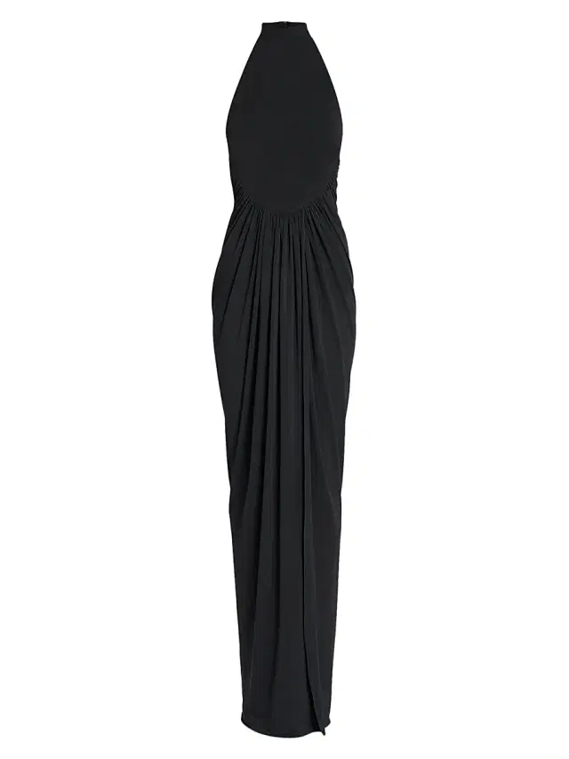 ALAIA Women's Jersey Draped Sleeveless Maxi Dress - Noir Alaia