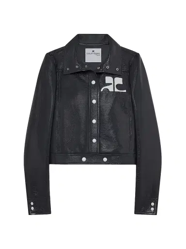 Courrèges Women's Reedition Vinyl Jacket - Black | Thumbnail 1