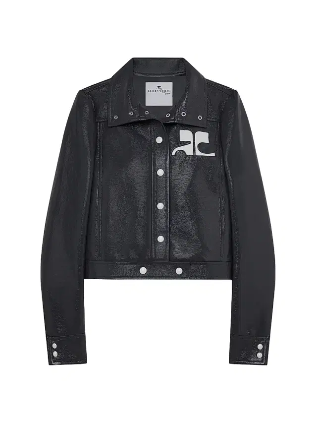 Courreges Women's Reedition Vinyl Jacket - Black