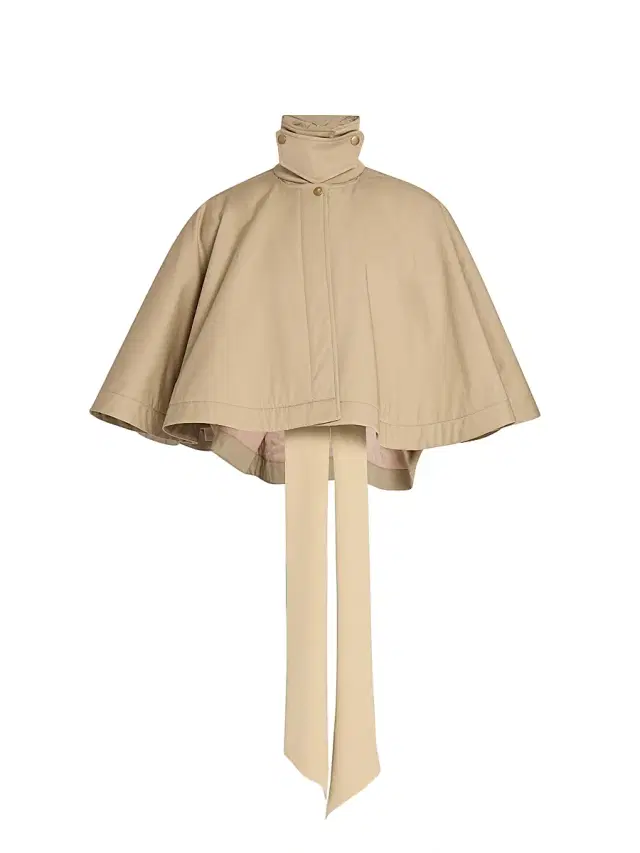 Women's Cape Tie-Neck Coat - Soften Brown