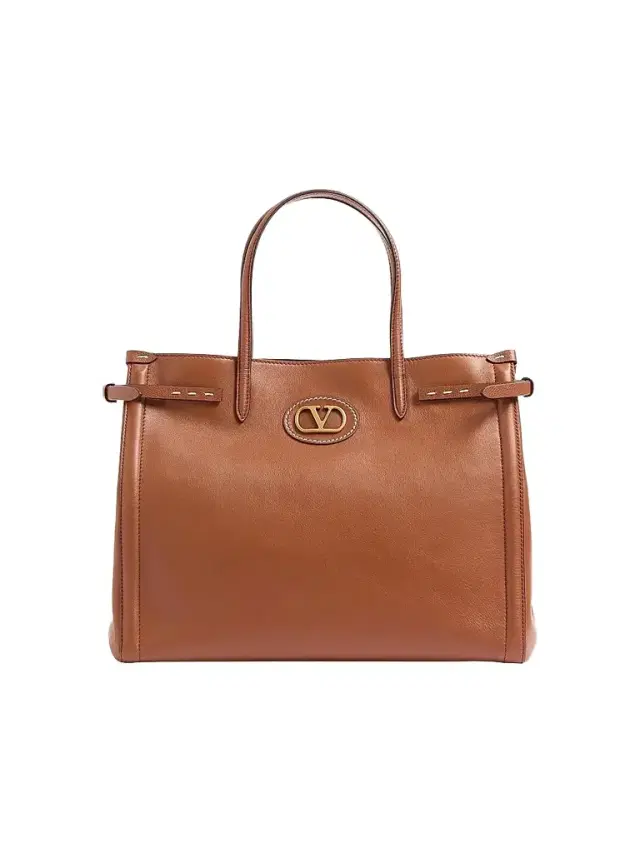 Valentino Garavani Women's Antibes  Calfskin Shopping Bag - Tobacco