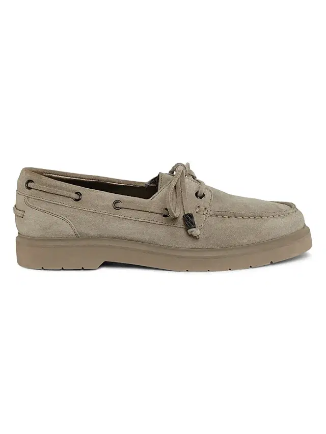 Brunello Cucinelli Women's Suede Sail Penny Loafers - Dark Beige