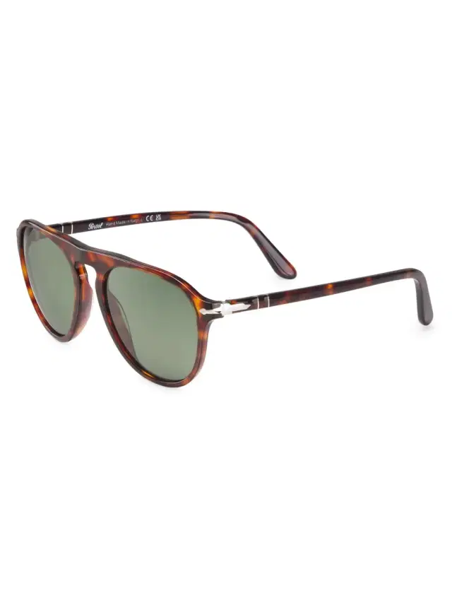 Men's 55MM Aviator Sunglasses - Havana
