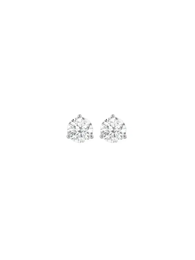 IGI 2.01ct Diamond 18K Gold Martini Set Stud Earrings