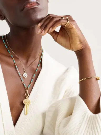 Foundrae Reverie 18-karat Gold, Turquoise And Diamond Necklace | Thumbnail 5 Foundrae Reverie 18-karat Gold, Turquoise And Diamond Necklace | Thumbnail 5