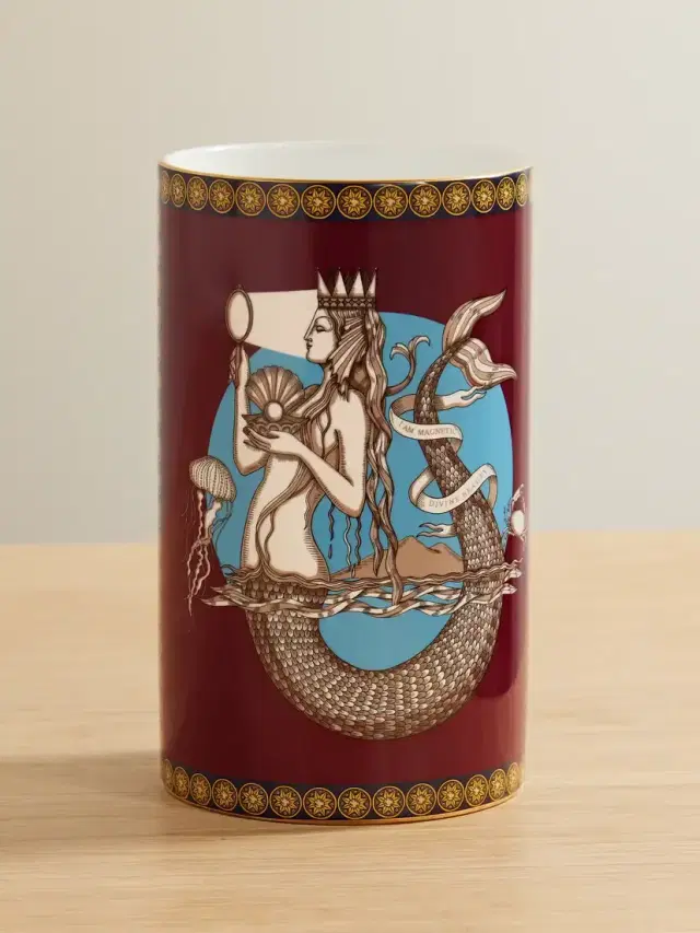 Small Pillar Gold-plated Porcelain Vase
