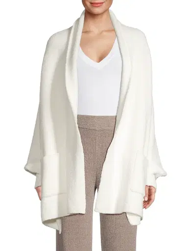 Barefoot Dreams Women's Cozychic Ultra Lite Open-Front Blanket Wrap - Pearl | Thumbnail 3 Barefoot Dreams Women's Cozychic Ultra Lite Open-Front Blanket Wrap - Pearl | Thumbnail 3