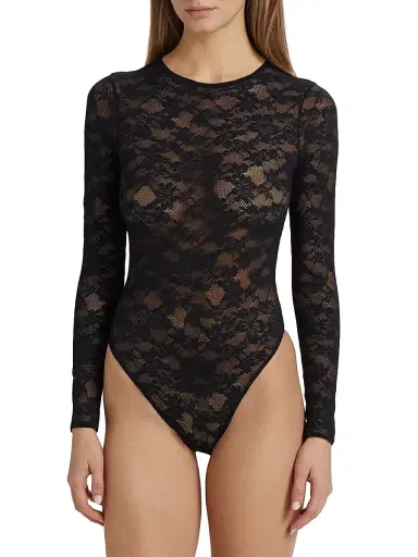 Fleur du Mal Women's Le Stretch Long-Sleeve Bodysuit - Black | Thumbnail 6 Fleur du Mal Women's Le Stretch Long-Sleeve Bodysuit - Black | Thumbnail 6