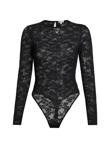 Fleur du Mal Women's Le Stretch Long-Sleeve Bodysuit - Black | Thumbnail 1 Fleur du Mal Women's Le Stretch Long-Sleeve Bodysuit - Black | Thumbnail 1