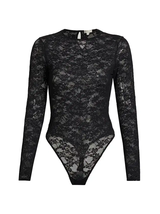 Women's Le Stretch Long-Sleeve Bodysuit - Black Women's Le Stretch Long-Sleeve Bodysuit - Black