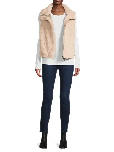 JOCELYN Women's Textured Wool Cardigan Vest | Thumbnail 2 JOCELYN Women's Textured Wool Cardigan Vest | Thumbnail 2