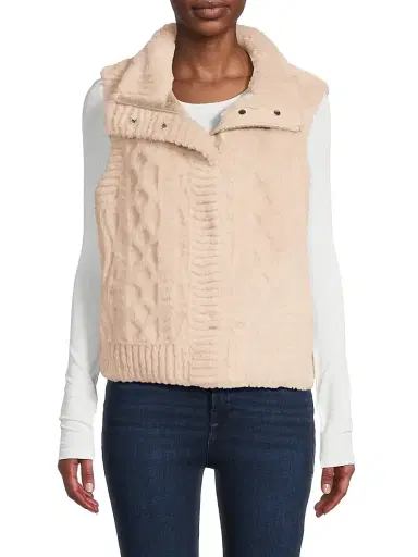 JOCELYN Women's Textured Wool Cardigan Vest | Thumbnail 3 JOCELYN Women's Textured Wool Cardigan Vest | Thumbnail 3