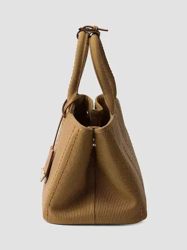 Prada Women's Jardiniere  Cotton Canvas Top Handle Bag - Brown | Thumbnail 6