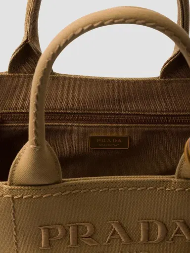 Prada Women's Jardiniere  Cotton Canvas Top Handle Bag - Brown | Thumbnail 7