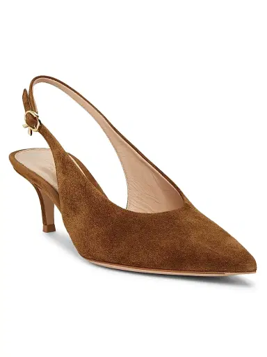 Gianvito Rossi Women's G95538 Camoscio Robbie 55MM Suede Slingback Pumps | Thumbnail 2 Gianvito Rossi Women's G95538 Camoscio Robbie 55MM Suede Slingback Pumps | Thumbnail 2